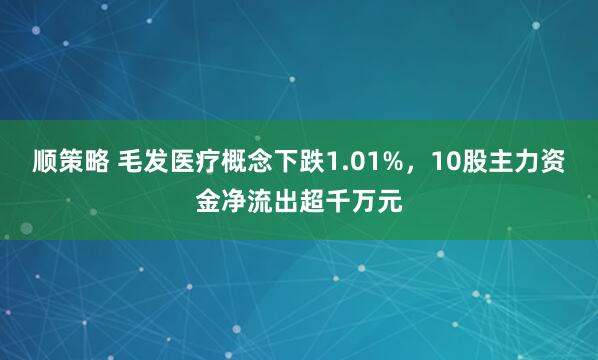 顺策略 毛发医疗概念下跌1.01%，10股主力资金净流出超千万元